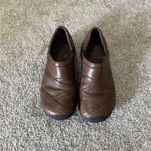 Merrell clogs womens 6 brown leather slip on shoes Encore Eclipse comfort casual